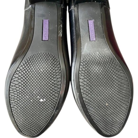 David Tate Simona Block Heel Leather Pumps - Black - 10 Wide - Picture 9 of 10